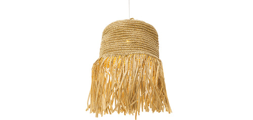 Lustre de plafond en raphia - Suspension de style Boho Bali - Lanui