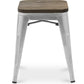 Taburete de Bar Diseño Industrial - Madera y Metal - 45 cm - Nueva Edición - Stylix