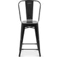 Banco de bar com encosto ao estilo Tolix, com design industrial em metal - 60 cm - Nova edição