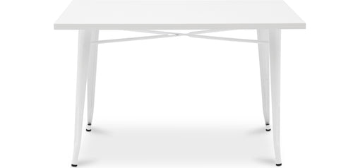 Table à manger rectangulaire - Design industriel - Métal blanc - Ashi