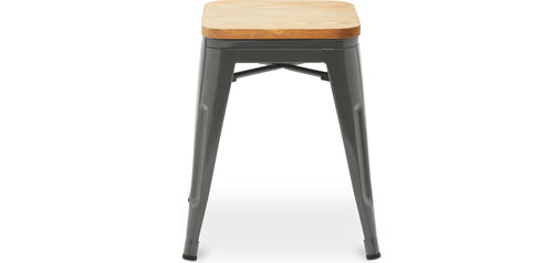 Industrial design bar stool - Wood and steel - 45cm - New edition - Stylix