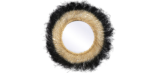 Lustro ścienne - okrągły design boho Bali (60 cm) - Bioe