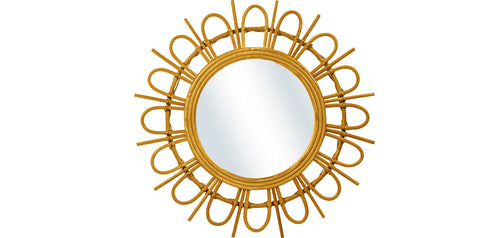 Lustro ścienne - okrągły design boho Bali (60 cm) - Miu