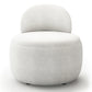Fauteuil Design En Bouclette Fausse Fourrure Tapissée - Boucles Blanches - Melanie