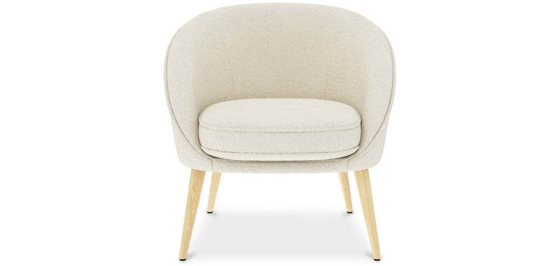 Fauteuil avec Accoudoirs En Bouclette Fausse Fourrure Tapissée - Boucles Blanches - Pimba