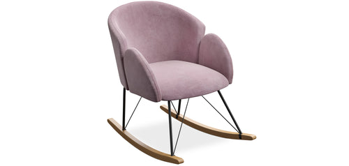 Fauteuil à Bascule avec Accoudoirs - Revêtu en Velours - Freia
