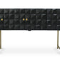 Console en Bois - Buffet Stile Vintage - Noir - Huisu