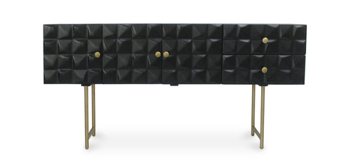 Wooden Cabinet - Vintage Style Sideboard - Black - Huisu