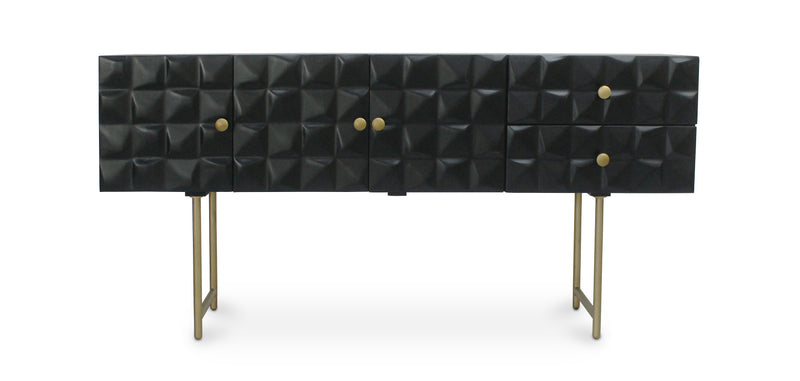 Console en Bois - Buffet Stile Vintage - Noir - Huisu