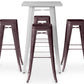 Pack Tabouret de Table ET 4 Tabourets de Bar Design Industriel - Métal - Nouvelle Edition - Bistrot Stylix