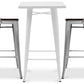 Pack Tabouret de Table Blanc et Pack 2 Tabourets de Bar avec dossier - Design Industriel - Nouvelle Edition - Bistrot Stylix