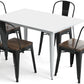 Pack Table à manger et 4 chaises à manger Design industriel - Nouvelle édition- Bistrot Stylix