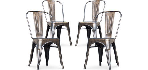 Lot de 4 chaises de salle à manger - Design industriel - Nouvelle édition - Stylix