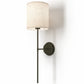 Applique Murale - Lampe Noire avec Abat-Jour en Tissu - Dena