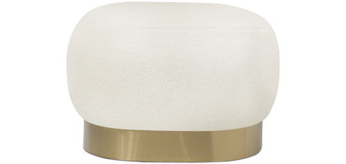 Pouf en bouclette fausse fourrure Tapissée - Boucles Blanches - Luxe