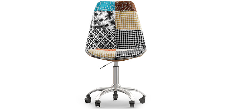 Chaise de Bureau Pivotante - Tissu Patchwork - Patty