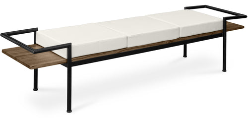 Banc design avec coussins - Bois - 3 places - Lum