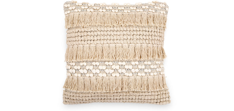 Square Cotton Cushion in Boho Bali Style, cover + filling - Chelay - gallery 1