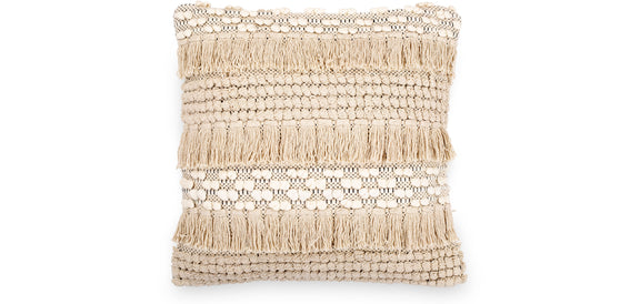 Square Cotton Cushion in Boho Bali Style; cover + filling - Chelay - gallery 1