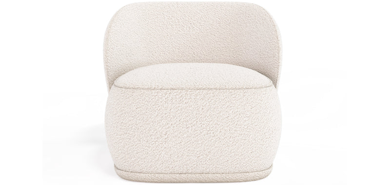 Fauteuil en bouclette fausse fourrure Tapissée - Boucles Blanches - Mykel