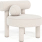 Fauteuil en bouclette fausse fourrure Tapissée - Boucles Blanches - Klena