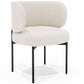 Chaise de Salle à Manger en bouclette fausse fourrure Tapissée - Boucles Blanches  - Loraine