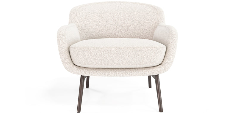 Fauteuil en bouclette fausse fourrure Tapissée - Boucles Blanches  - Jenna