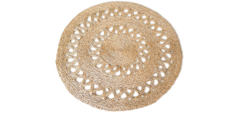 Tapis rond en jute - Boho Bali - 120 CM - Ilya