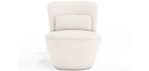 Design fauteuil in nep bont met lusjes bekleed - witte lusjes - Carla