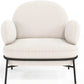 Fotel designerski - obity tkaniną boucle - Alia