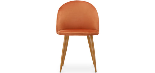 Chaise de Salle à Manger - Revêtue de Velours - Dossier avec Motif - Evelyne