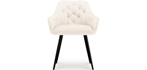 Chaise de salle à manger avec accoudoirs - Rembourrée en Bouclé Premium - Alene