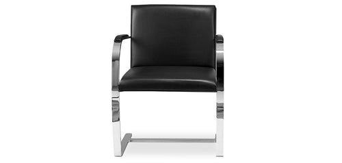 Chaise de bureau avec accoudoirs - Chaise de bureau recouverte de cuir - Brama