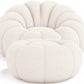Upholstered Armchair with Ottoman - White Boucle - Rubi - gallery 4