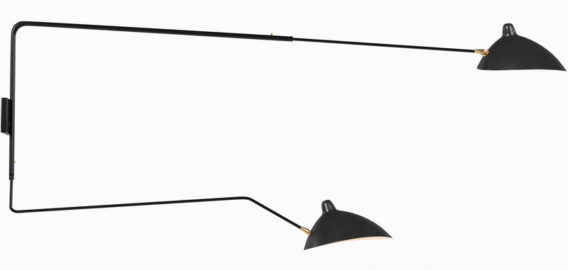 Desk Lamp - Wall Mounted - 2 Arms Black - George - gallery 3