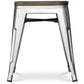 Industrial Design Stool - Wood and Steel - 45cm - Stylix