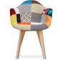 Krzesło do jadalni z podłokietnikami - tapicerka patchwork - Pixi