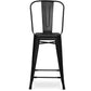 Taboret barowy z oparciem - design industrialny - 60cm - Stylix