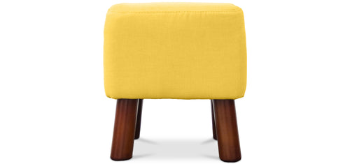 Square stool - Upholstered with linen - Wood - Nor