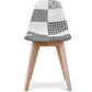 Dining chair - Upholstered in black and white patchwork - Denisse