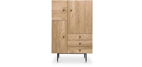 Scandinavian style bicolor high wooden sideboard