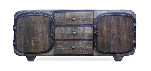 Meuble TV en Bois - Design Industriel Rétro - Shell