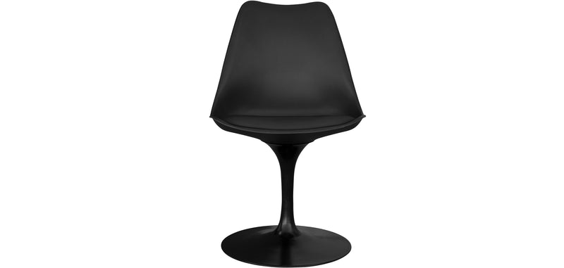 Sedia Tulipan nera con cuscino
