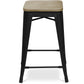Industrialny stołek barowy - drewno i stal - 61cm - Stylix