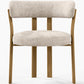 Living room armchair with armrests upholstered in Chenille  – Oak-effect legs – Ergonomic and modern design – Okare