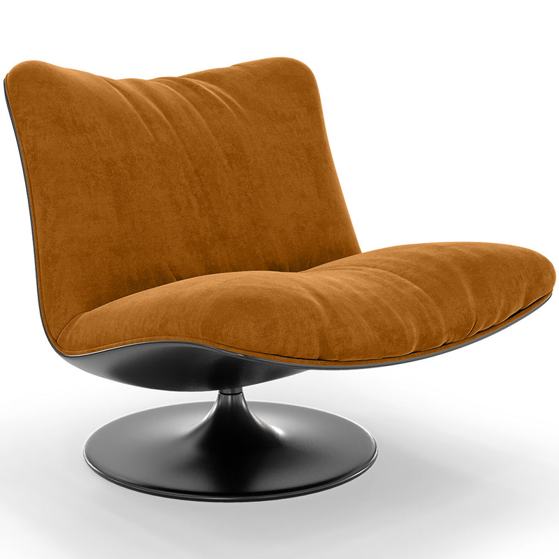 Upholstered Curved Design Contemporary Style Armchair - Tulipe