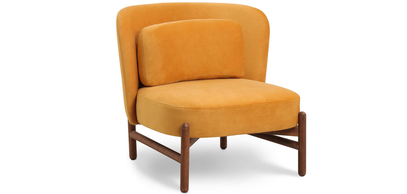 Fauteuil rembourré en velours et bois - Brina