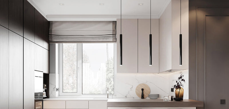 Lampe de plafond en tube - Lampe suspendue LED - Noir - Lilu