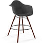 Velvet Bar Stool - Scandinavian Design and Dark Wood Legs - Nordika