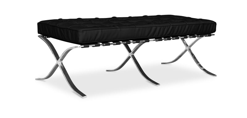 Banc - Repose-pieds tapissé en cuir - Town